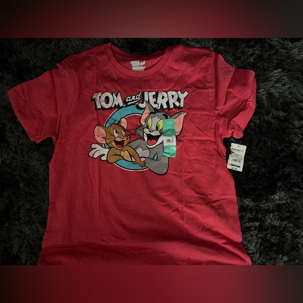 Tom and Jerry Heather Red Unisex Graphic Tee